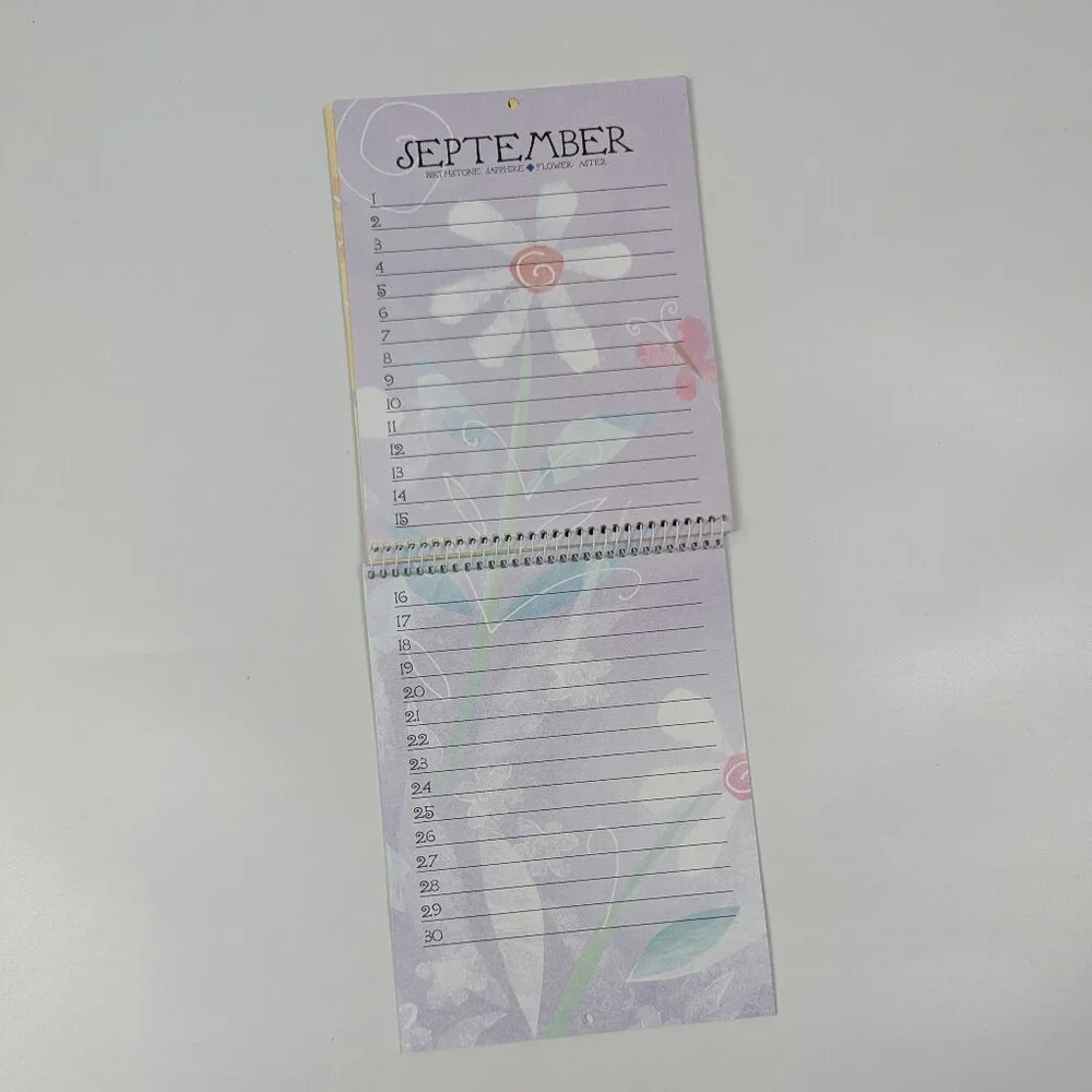 Vintage Current Just for Birthdays Monthly Birthday/Anniversary Tracker